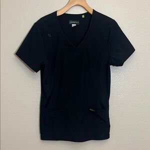 Planet Koi Black V-Neck Scrub Top